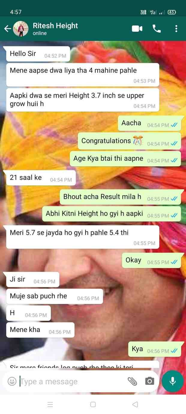 height result in 1 month